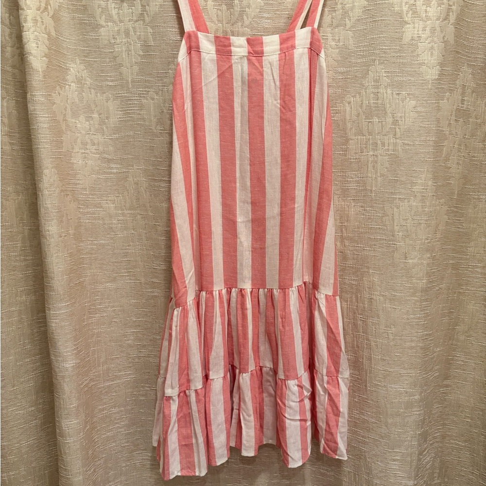 Chic Pink Striped Midi Dress
